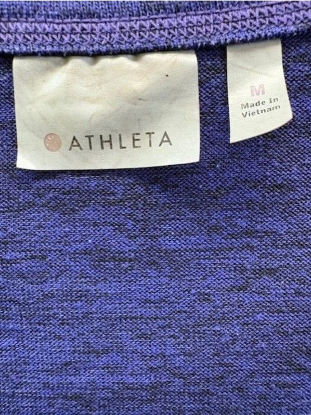Athleta Heathered Long Sleeve Pullover Top In Purple Womens Size M - Picture 3 of 4